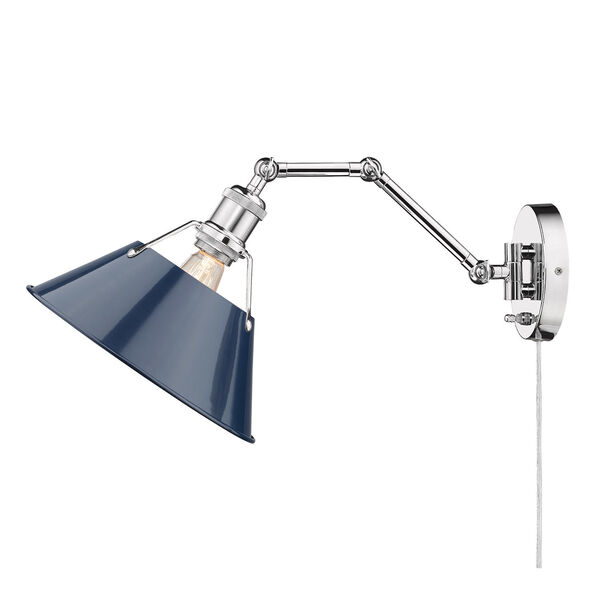 Orwell Chrome and Navy Blue One-Light Wall Sconce, image 4